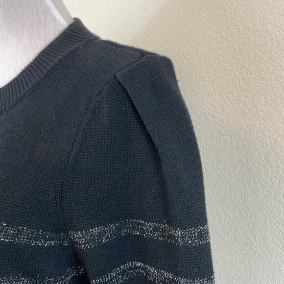 Rails black silver striped cotton/cashmere sweater size small - Picture 4 of 7